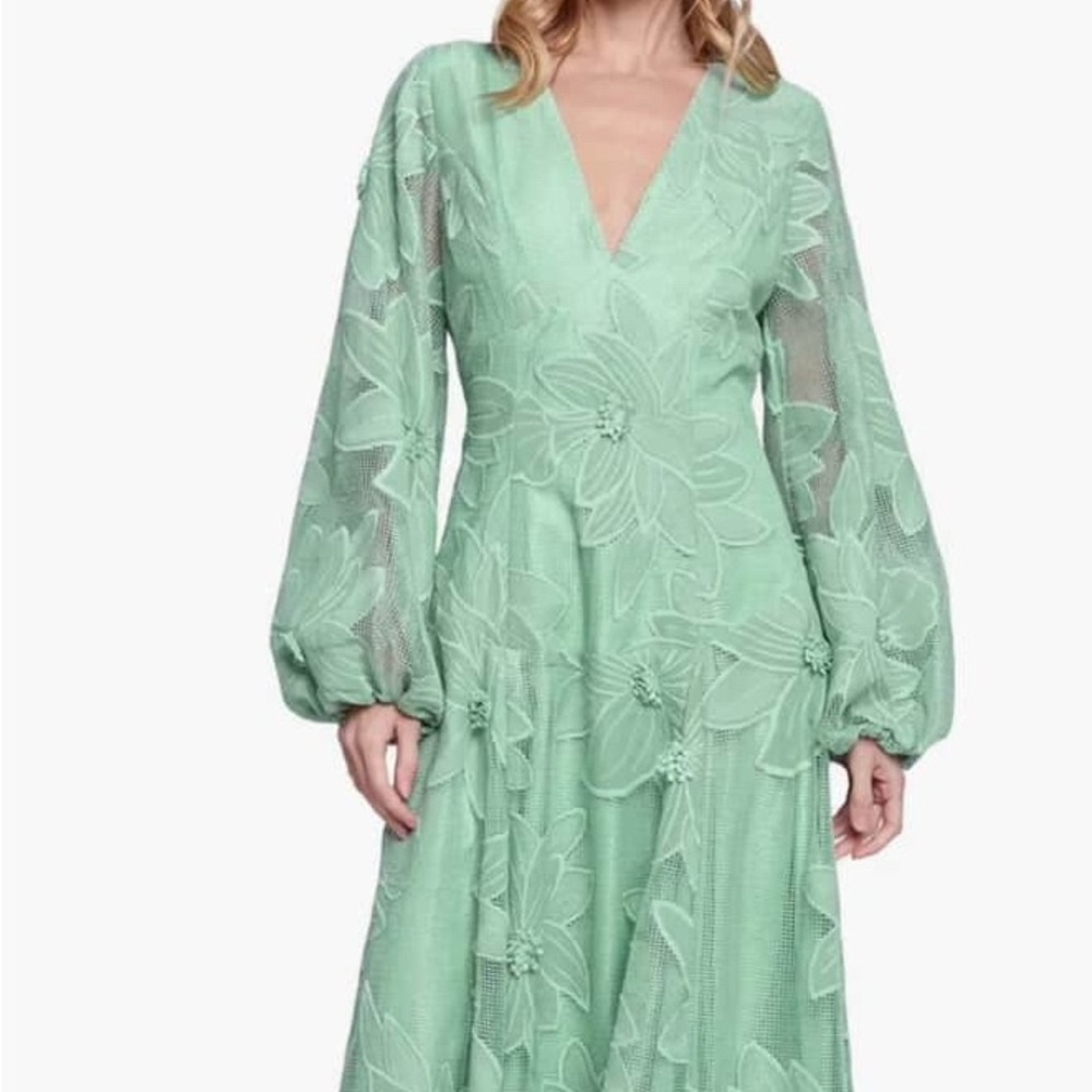 Ciebon Green floral appliqué dress